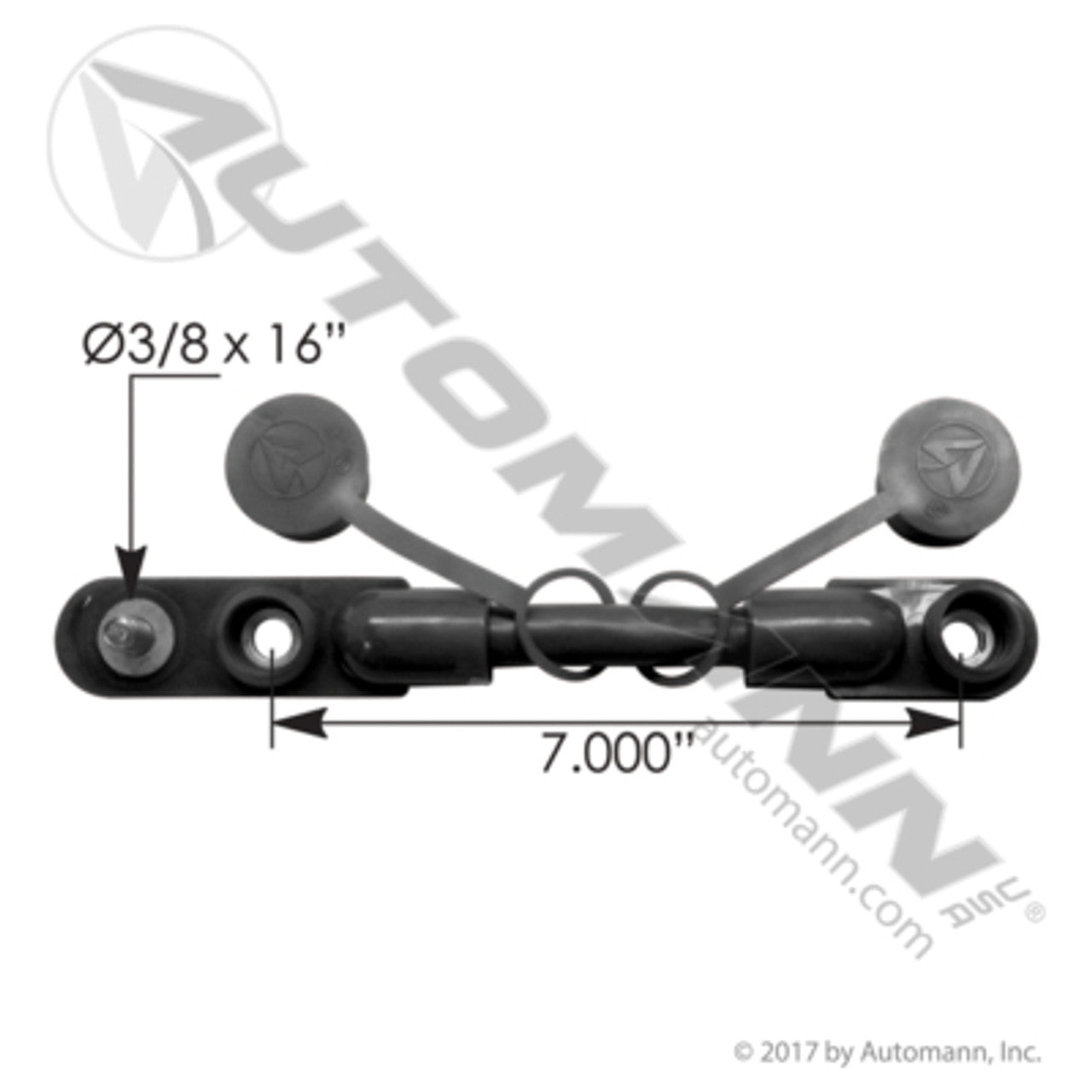 Cable Overmolded Harness 2/0 7in Black