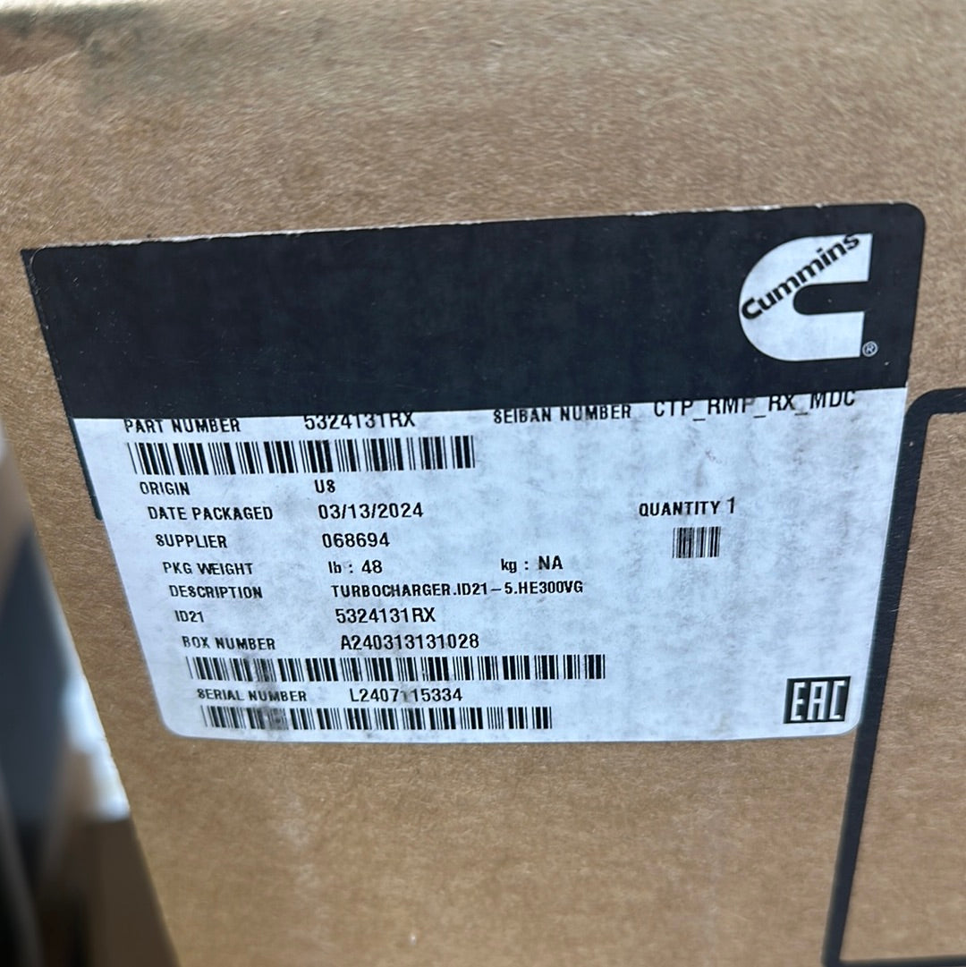 Cummins Kit,Icp Turbocharger Part Number 5324131RX
